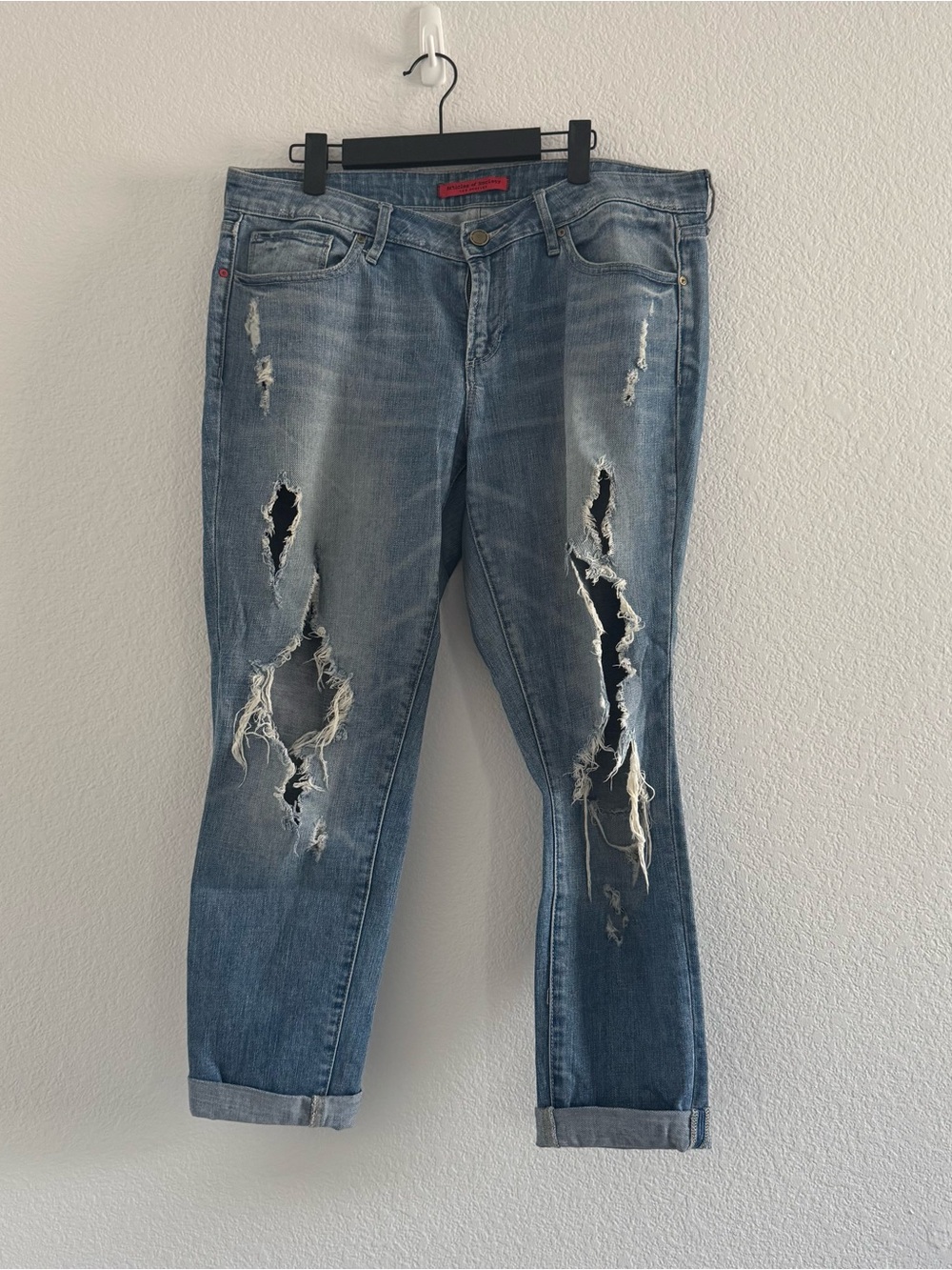 Articles Of Society Light Blue Distressed Boyfriend Jeans
